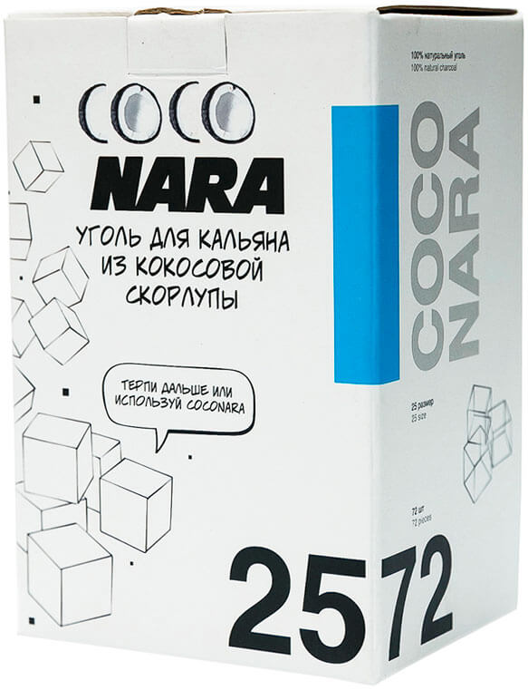 Уголь для кальяна CocoNara 25 мм (72 шт.)