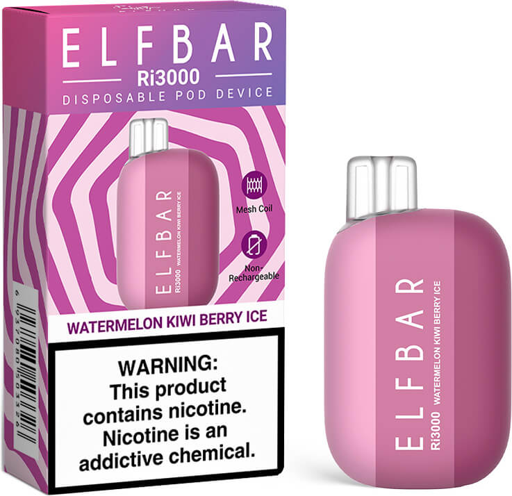 Электронная сигарета Elf Bar Ri3000 Арбуз Киви Ягоды Лёд