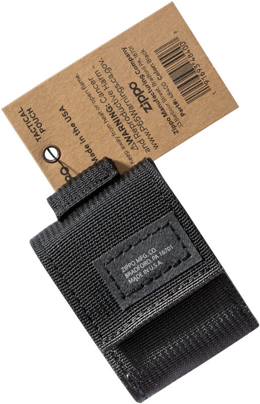 Чехол Zippo с фиксатором на ремень, чёрный
