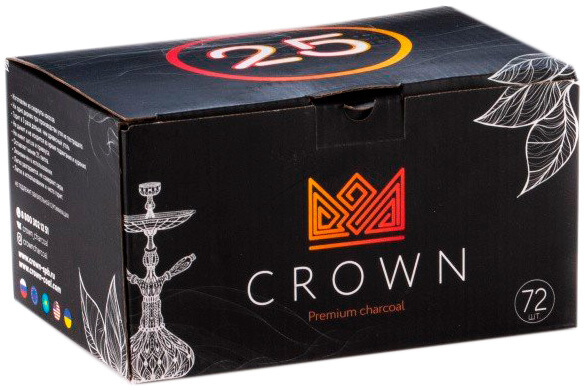Уголь для кальяна Crown 25 мм (72 шт.)