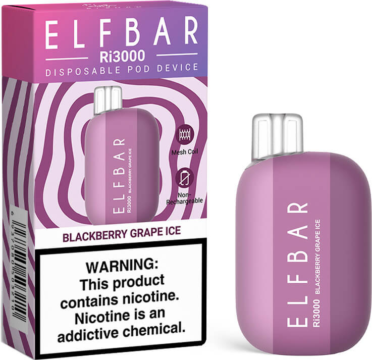 Электронная сигарета Elf Bar Ri3000 Ежевика Виноград Лёд