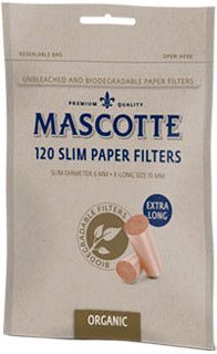 Сигаретные фильтры Mascotte Slim Unbleached X-Long (120 шт.)