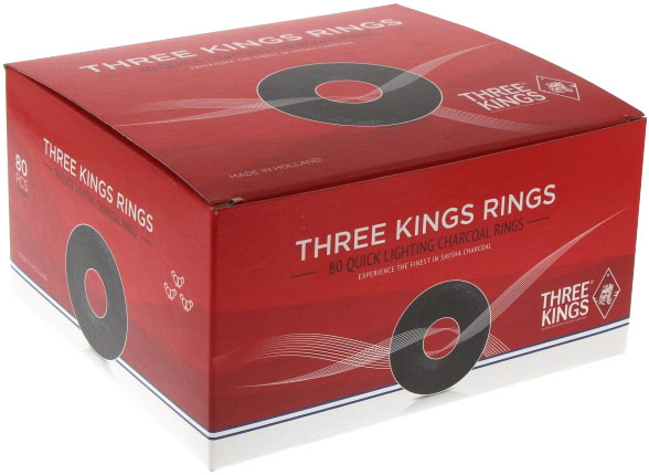 Уголь для кальяна Three Kings Rings (10 шт.)