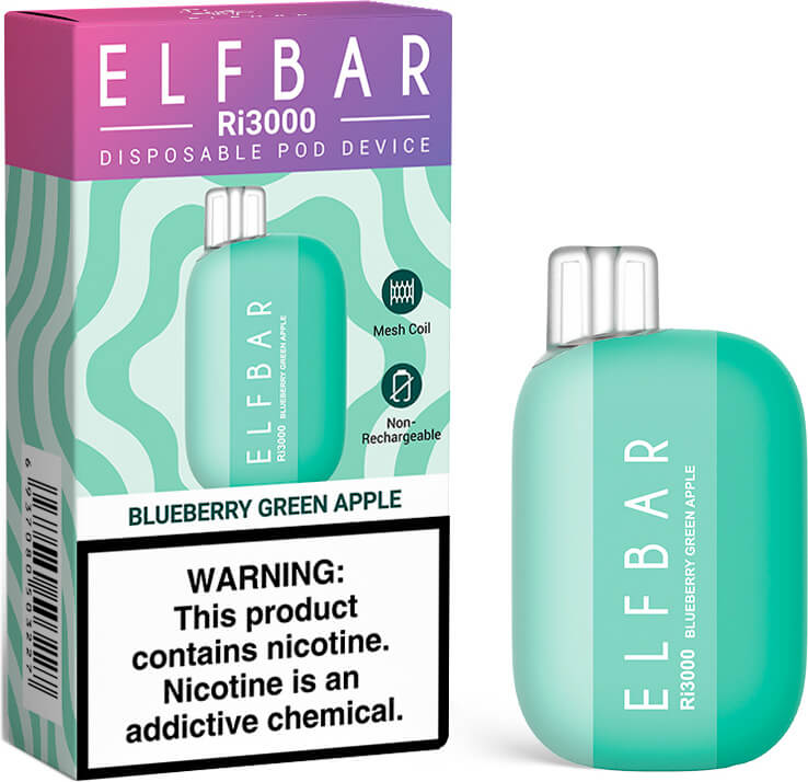 Электронная сигарета Elf Bar Ri3000 Черника Зелёное яблоко